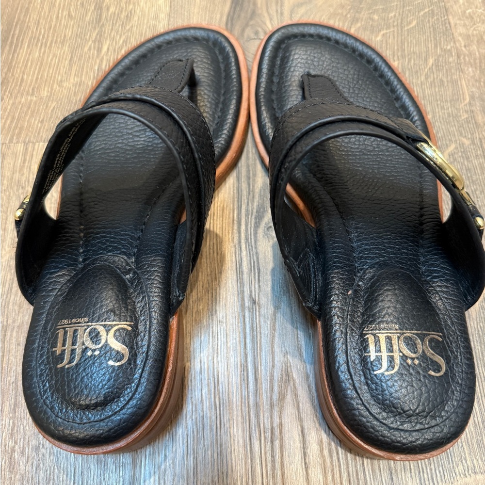 Sofft Fernanda black leather slide sandal size 7 - Picture 4 of 7
